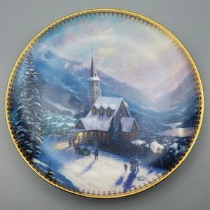 Thomas Kinkade "Moonlit Village" Plate